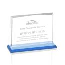 Kaplan Sky Blue Rectangle Crystal Trophy