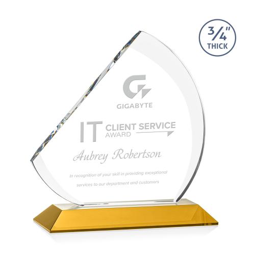 Awards and Plaques - Crystal Trophies - Yanez Amber Peaks Crystal Trophy