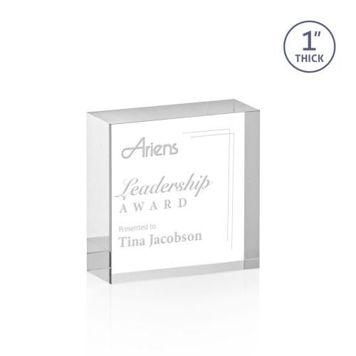 Awards and Plaques - Acrylic Trophies - Franks Square / Cube Acrylic Trophy