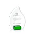 Hassan Green Flame Crystal Trophy