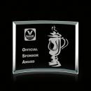Curved Bevel Jade Rectangle Glass Trophy