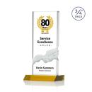 Rubin Full Color Amber Rectangle Crystal Trophy