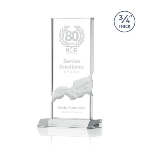 Awards and Plaques - Crystal Trophies - Rubin Clear Rectangle Crystal Trophy