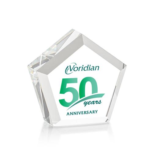 Awards and Plaques - Crystal Trophies - Crystal Paperweights - Costa Full Color Paperweight