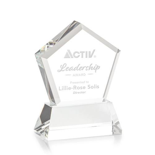 Awards and Plaques - Crystal Trophies - Costa on Base Clear Polygon Crystal Trophy