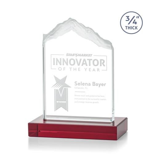 Awards and Plaques - Crystal Trophies - Lowery Red Peaks Crystal Trophy