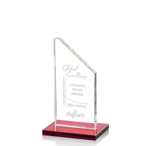 Awards and Plaques - Crystal Trophies - Mathews Red Peaks Crystal Trophy