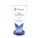 Reeves Full Color Blue Polygon Crystal Trophy