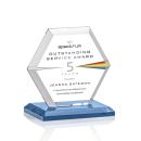 Santos Full Color Sky Blue Polygon Crystal Trophy