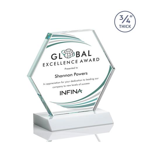 Awards and Plaques - Crystal Trophies - Pagan Full Color Fagan Polygon Crystal Trophy
