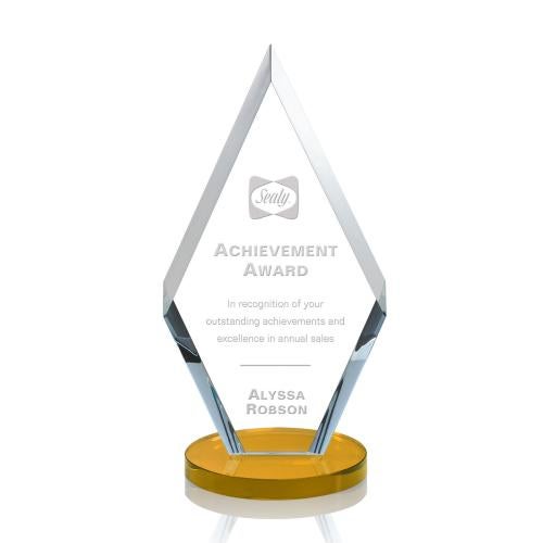 Awards and Plaques - Crystal Trophies - Fitzgerald Amber Crystal Trophy