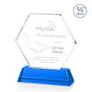 Colvin Sky Blue Polygon Crystal Trophy