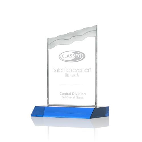 Awards and Plaques - Crystal Trophies - Bowden Sky Blue Peaks Crystal Trophy
