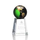 Krause Green/Gold Globe Crystal Trophy