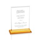 Lorenzo Amber Rectangle Crystal Trophy