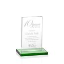 Riggs Green Rectangle Crystal Trophy
