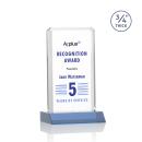 Stubbs Full Color Sky Blue Rectangle Crystal Trophy
