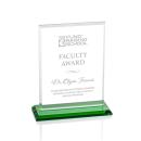 Lorenzo Green Rectangle Crystal Trophy