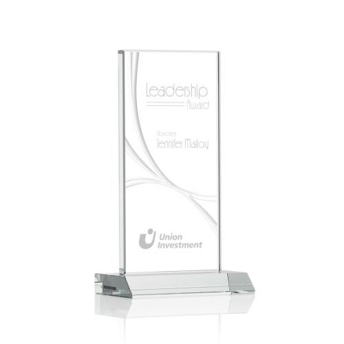 Awards and Plaques - Crystal Trophies - Rodrigues Liquid&trade; Clear Rectangle Crystal Trophy