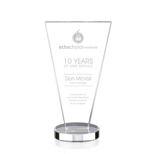 Awards and Plaques - Crystal Trophies - Reeves Clear Polygon Crystal Trophy