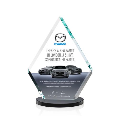 Awards and Plaques - Crystal Trophies - Curry Full Color Black Crystal Trophy