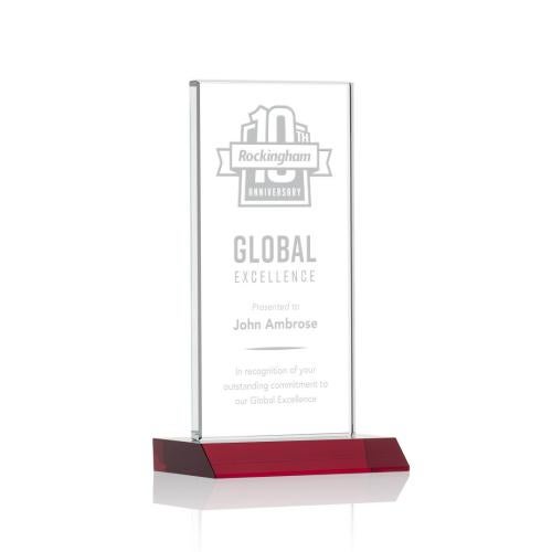 Awards and Plaques - Crystal Trophies - Stanley Red Rectangle Crystal Trophy