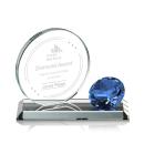 Winters Diamond Sapphire Circle Crystal Trophy