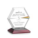 Santos Full Color Rosewood Polygon Crystal Trophy
