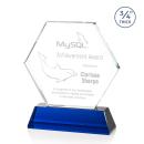Colvin Blue Polygon Crystal Trophy