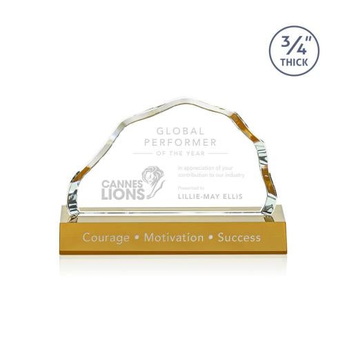 Awards and Plaques - Crystal Trophies - Pierre Amber Crystal Trophy