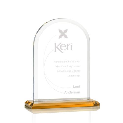 Awards and Plaques - Crystal Trophies - Walters Amber Peaks Crystal Trophy