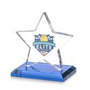 Gamboa Star Full Color Sky Blue Crystal Trophy