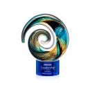 Gleason on Round Blue Circle Glass Trophy