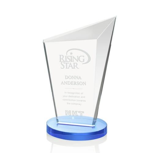 Awards and Plaques - Crystal Trophies - Neumann Sky Blue Peaks Crystal Trophy