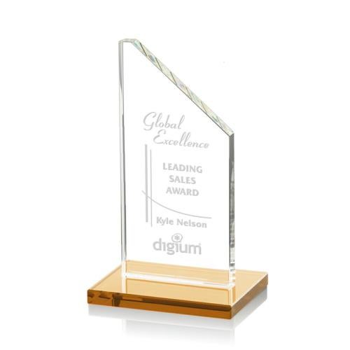 Awards and Plaques - Crystal Trophies - Mathews Amber Peaks Crystal Trophy