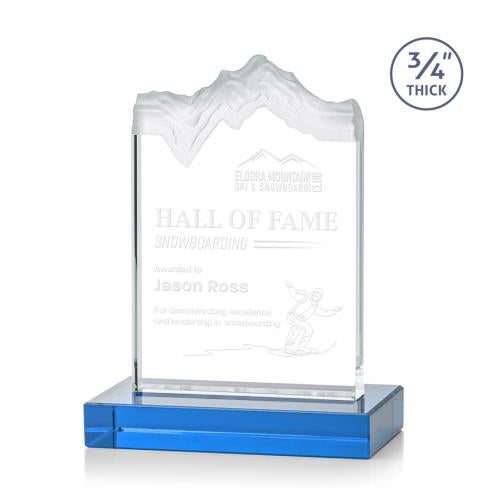 Awards and Plaques - Crystal Trophies - Castellanos Sky Blue Peaks Crystal Trophy