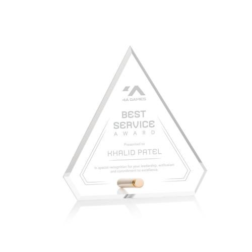Awards and Plaques - Acrylic Trophies - Jewell Diamond Gold Acrylic Trophy