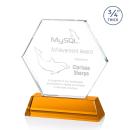 Colvin Amber Polygon Crystal Trophy