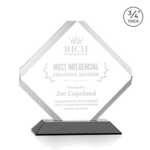 Awards and Plaques - Crystal Trophies - Jacobsen Black Crystal Trophy