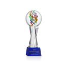 Blackburn on Saldana Crystal Base Blue Globe Glass Trophy