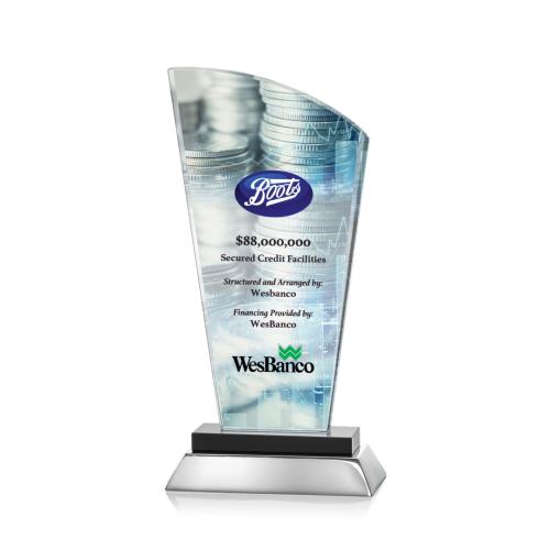 Awards and Plaques - Crystal Trophies - Pollard Full Color Black Peaks Crystal Trophy