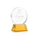 McCarty on Base Amber Circle Crystal Trophy