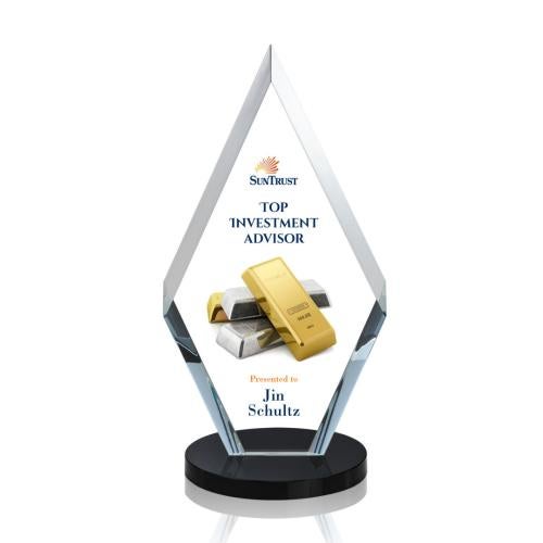 Awards and Plaques - Crystal Trophies - Fitzgerald Full Color Black Crystal Trophy