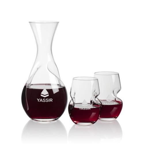 Custom Barware Glasses - Carafes - Whitman Carafe & Stemless Wine