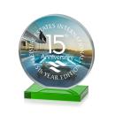Drummond Full Color Green Circle Crystal Trophy