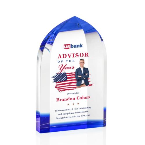Awards and Plaques - Crystal Trophies - Carmichael Full Color Peaks Crystal Trophy
