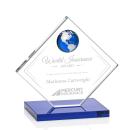 Buckley Blue/Silver Globe Crystal Trophy