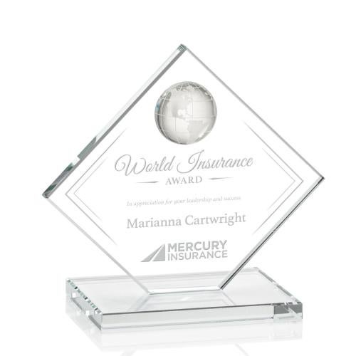Awards and Plaques - Crystal Trophies - Buckley Clear Globe Crystal Trophy
