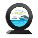 Haines Full Color Black Circle Crystal Trophy