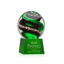 Boykin on Small Crystal Base Green Globe Glass Trophy